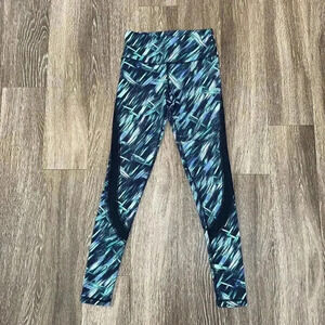 Womens Victoria's Secret Sport Green/Blue Print Leggings - XS